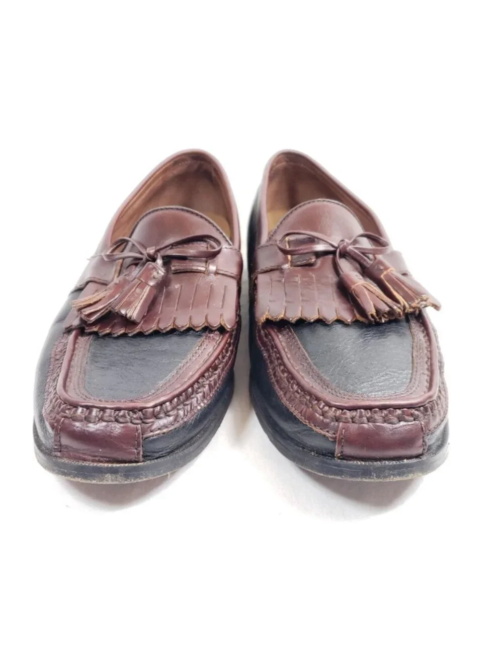 Johnston & Murphy Kiltie Tassel Loafers Men's Size 11.5 Brown /Black Leather